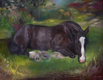 Horse oil painting
