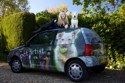 My pet portrait car!