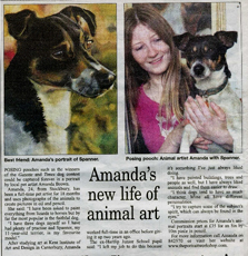 Newspaper article featuring pet artist